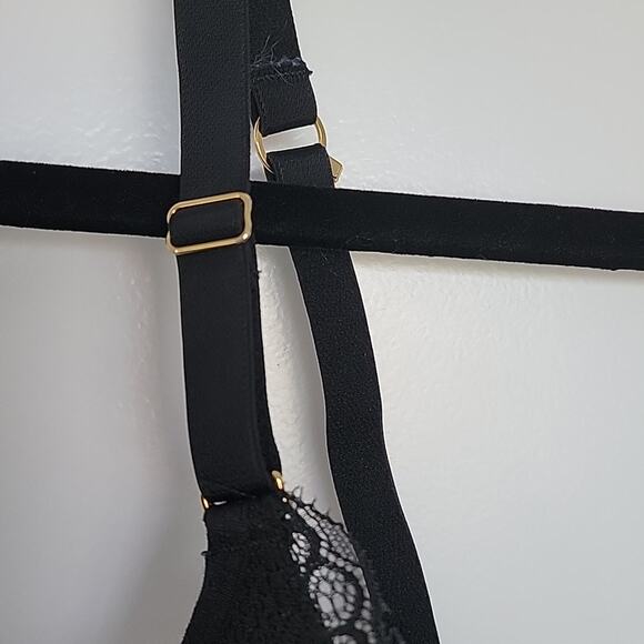 Lively Lace No Wire Push Up Bra, Jet Black, 36DDD - Picture 4 of 8